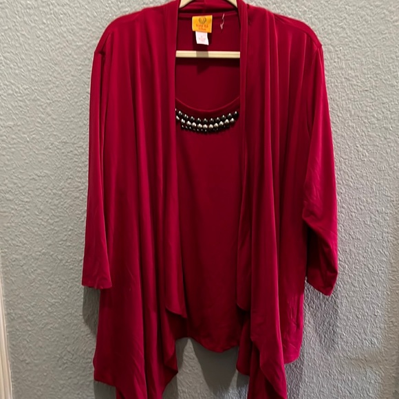 Ruby Rd. Tops - Ruby Rd. Woman 1X cardigan/tank blouse